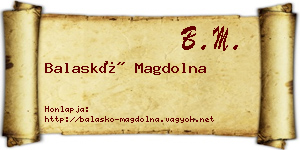 Balaskó Magdolna névjegykártya